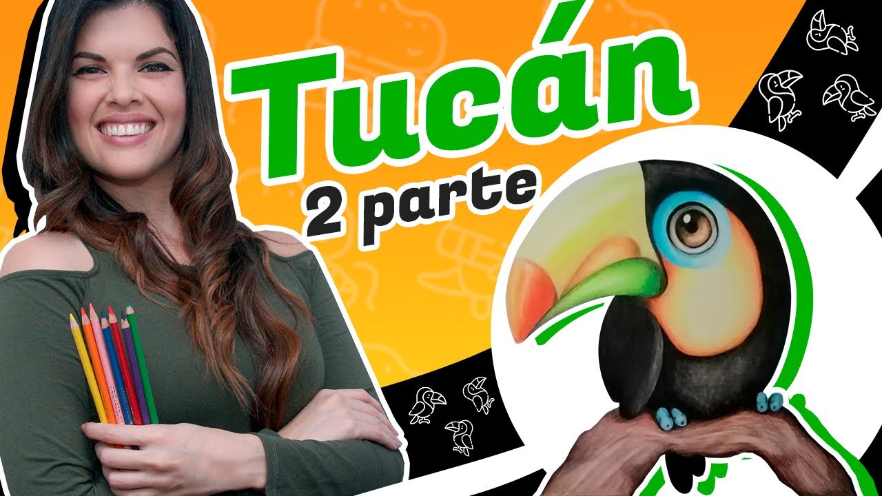 🟡 CURSO GRATIS 🟡de lápices de colores 🖍Clase 5/ PERSONAJE ANIMADO TUCÁN🤩 parte 2