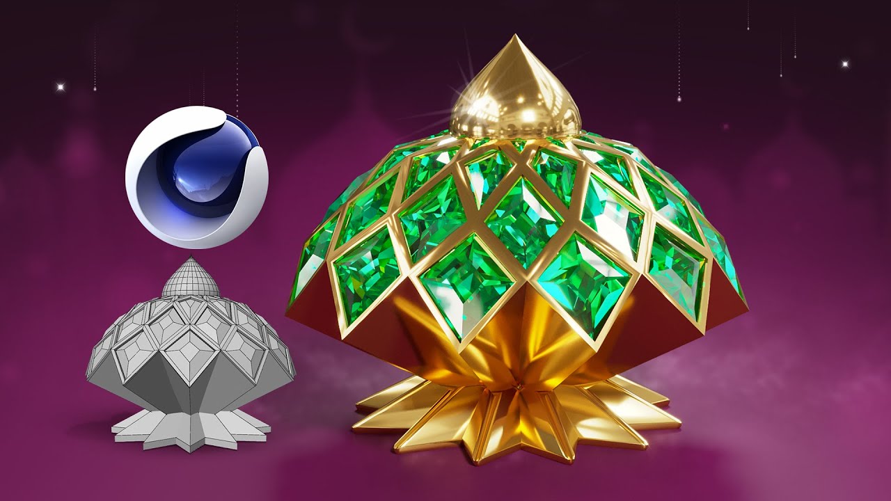 How to Make a Ramadan Gold & Crystal Model in Cinema 4D