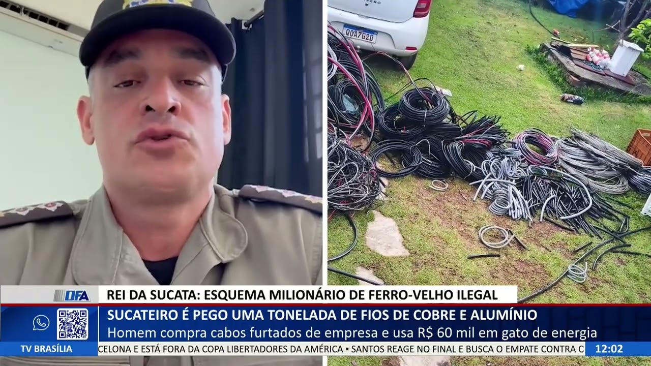 DF ALERTA - Sucateiro é pego com uma tonelada de fios de cobre e alumínio