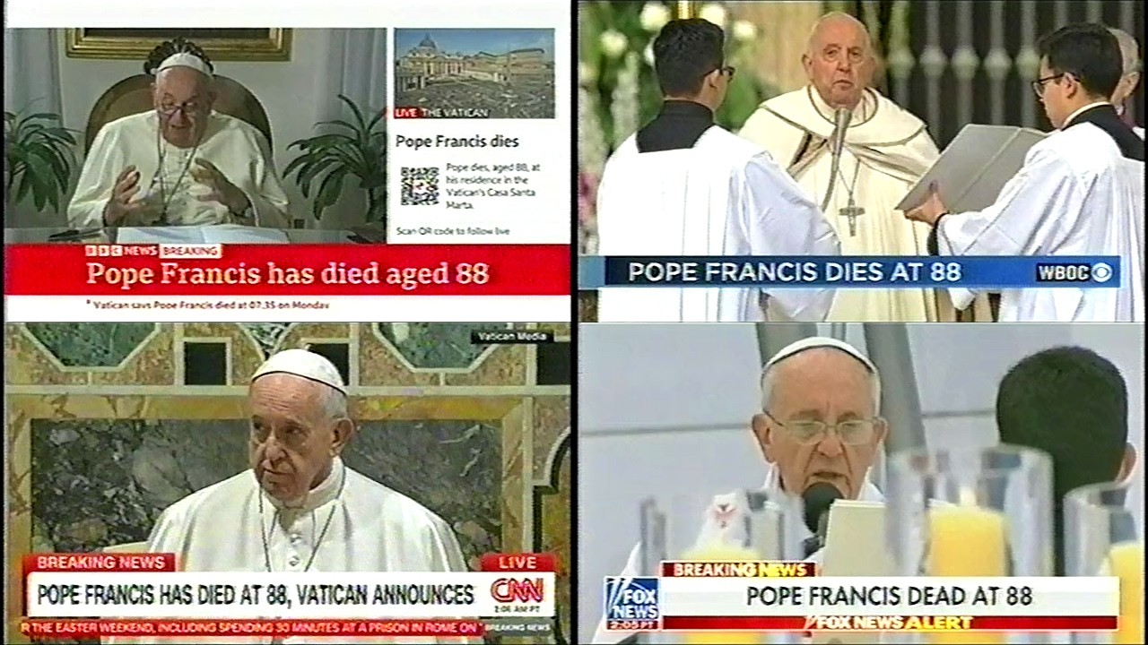 [VHS] Comcast channel surfing - Death of Pope Francis (April 21, 2025)