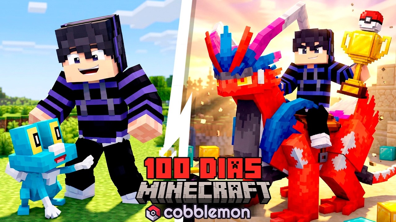 SOBREVIVI 100 DIAS NO MINECRAFT COBBLEMON: O TORNEIO DOS YOUTUBERS! ( O FILME )