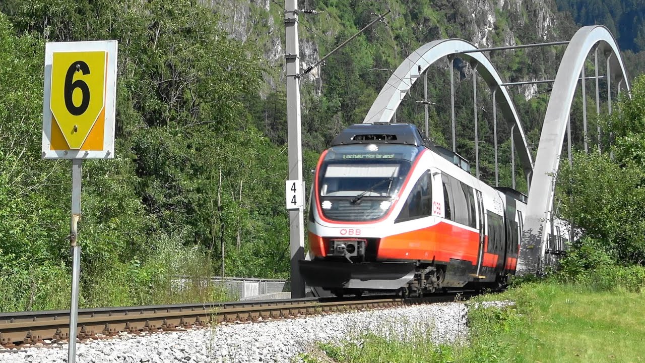 Montafonerbahn:🛤️Züge an der Montafonerbahn von Schruns➡️Bludenz & Werbetaurus & Talent3 in Bludenz