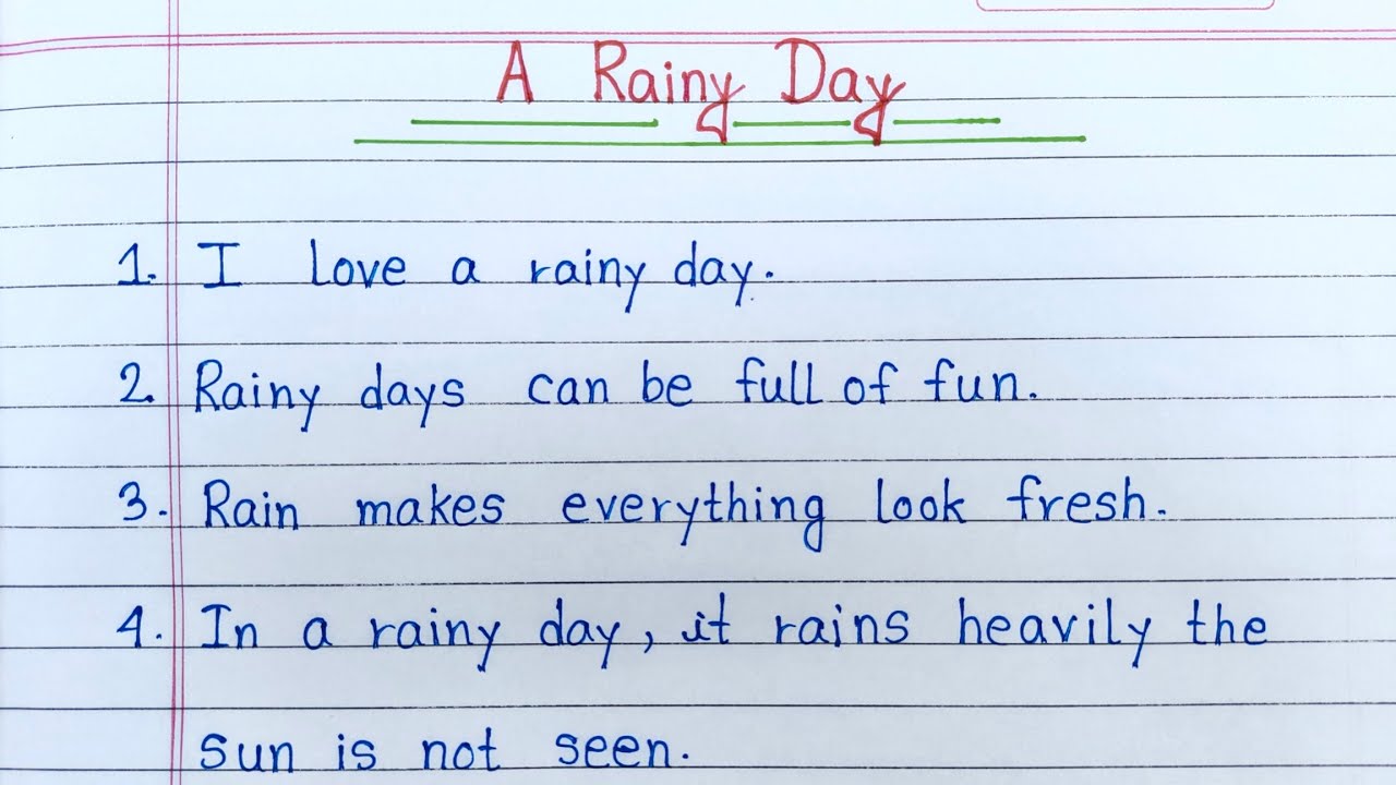 10 Lines Essay On A Rainy Day | Essay On A Rainy Day In English | A Rainy Day