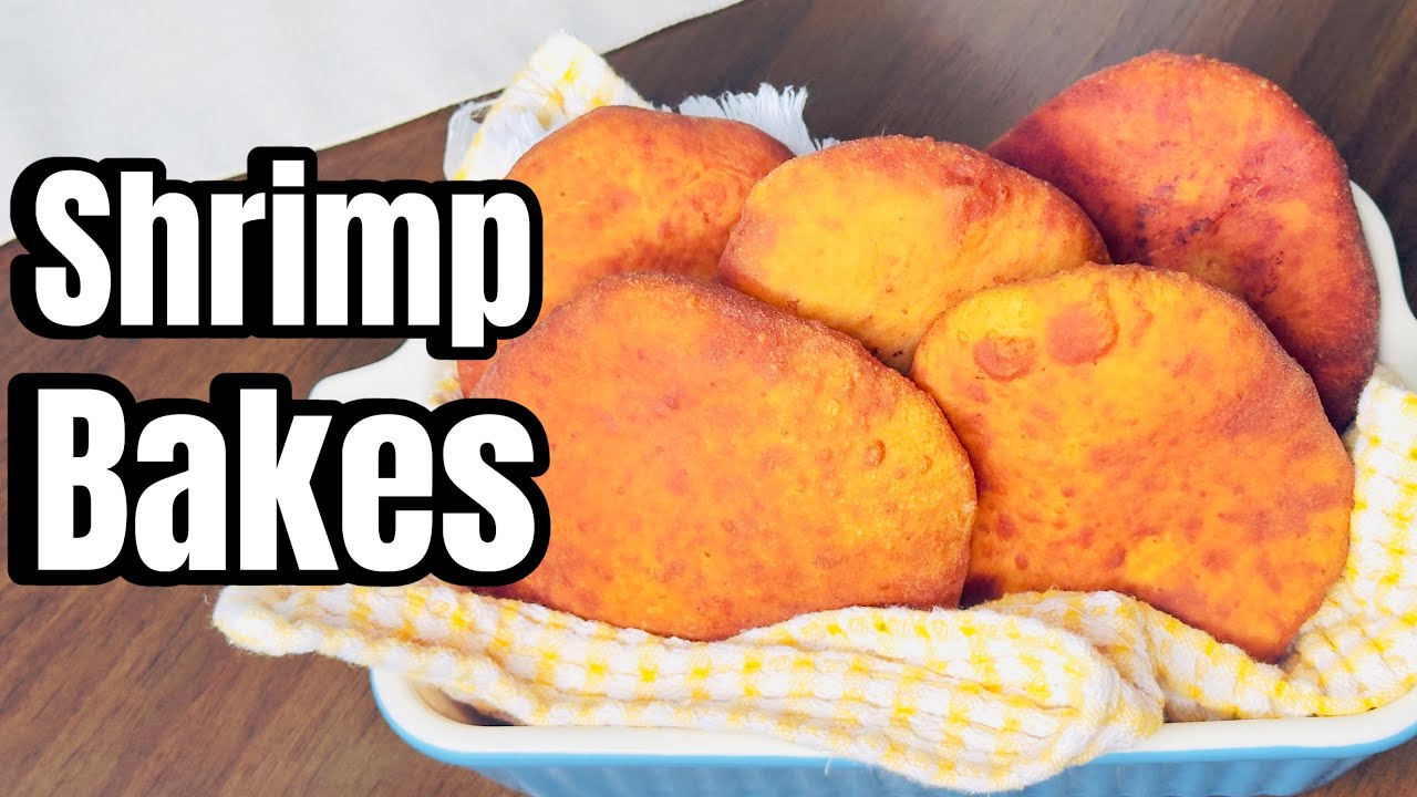Guyanese Shrimp Bakes #shrimpbake #float #glutenfreerecipes #jonnycakes #stuffedfriedbakes