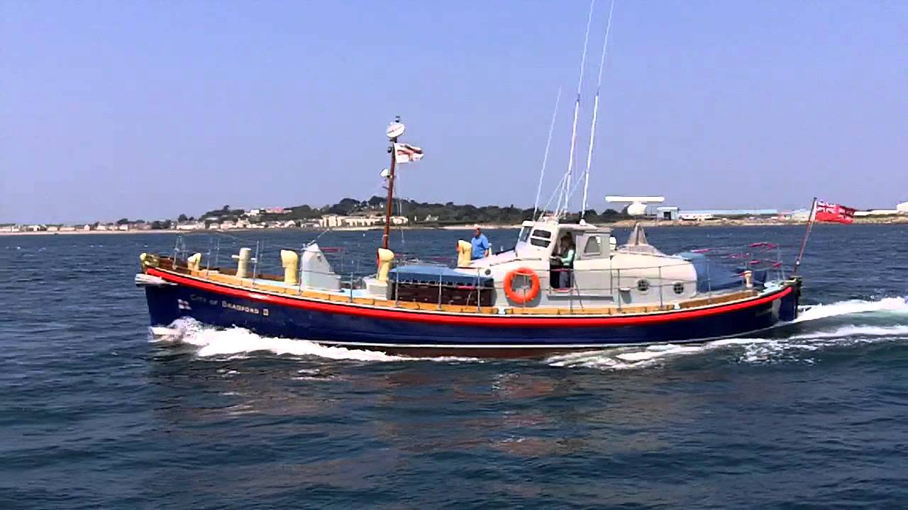 Classic RNLI Lifeboat on its way to St Peter Port, Guernsey