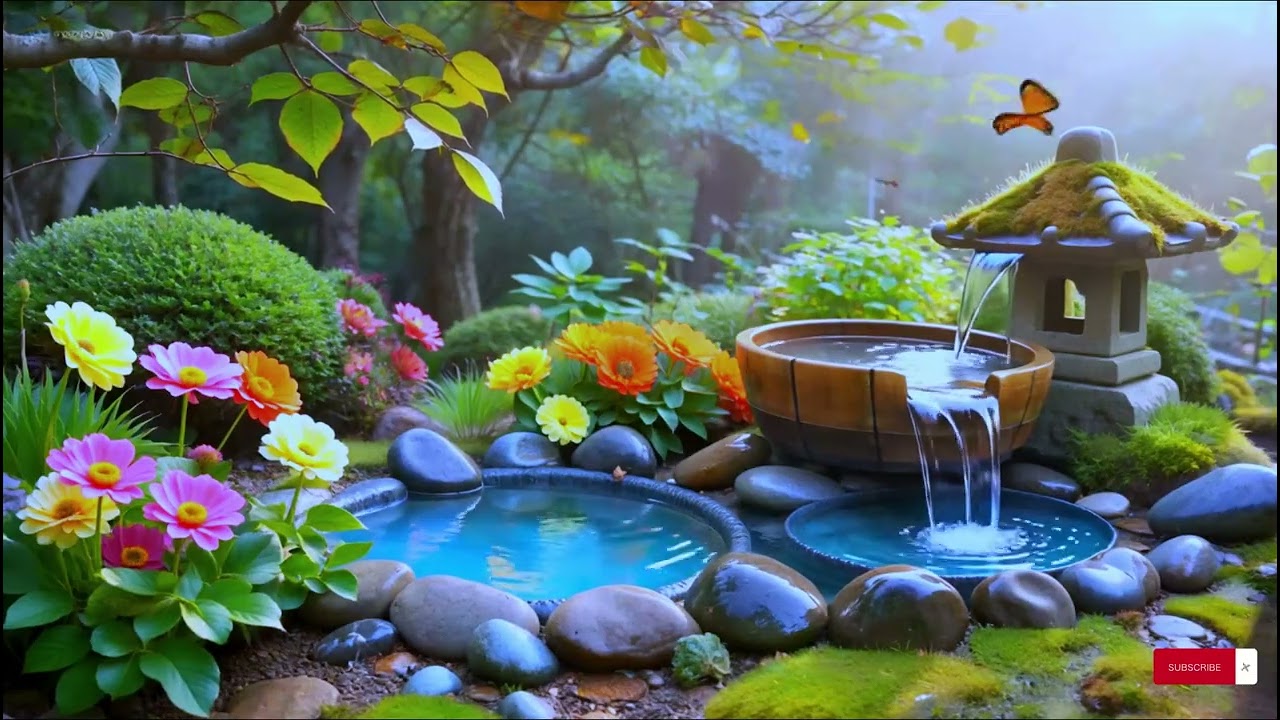Peaceful Zen Garden Piano 🌿 Flowing Water for Emotional Healing