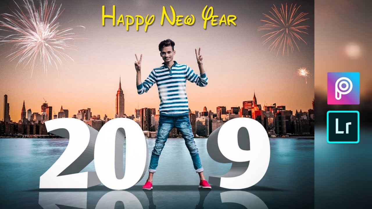 PicsArt Happy New Year 2019 Editing || PicsArt Editing Only 3 Step in Hindi || SK EDITZ