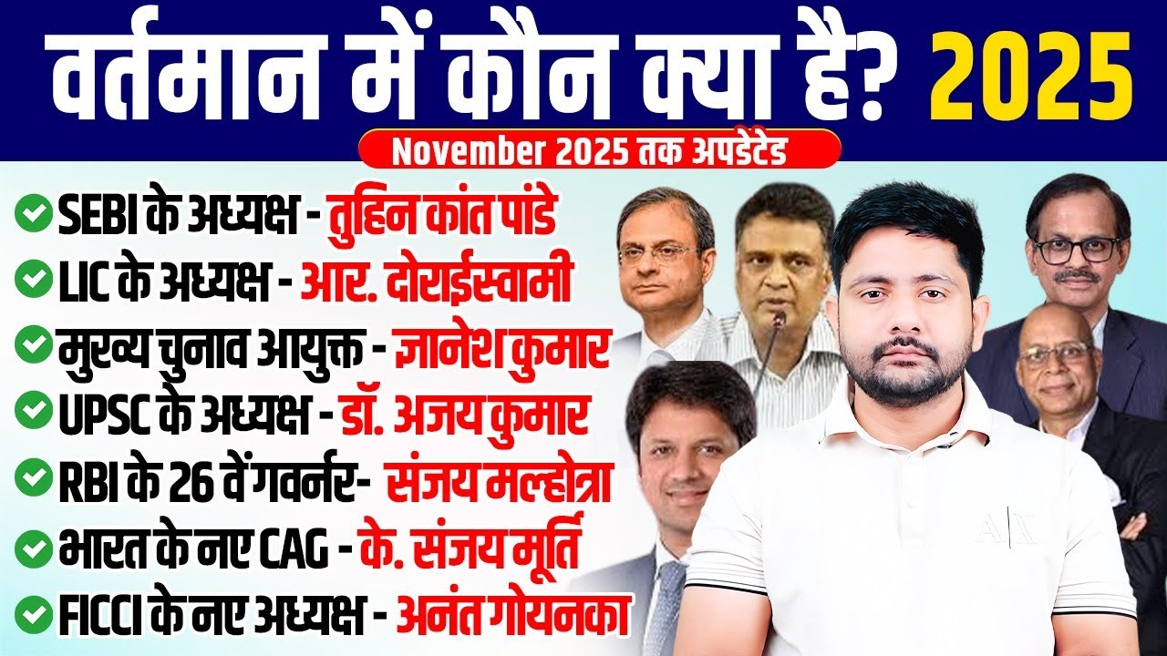 वर्तमान में कौन क्या है 2025 | bharat me vartman kon kya hai 2025 | vartman me kon kya hai
