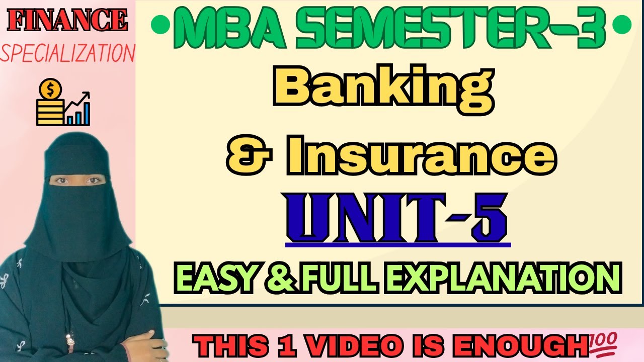 Banking & Insurance UNIT-5 Full Explanation💯✅| 2026 O.U | MBA SEM-3 Finance |💯Full Marks