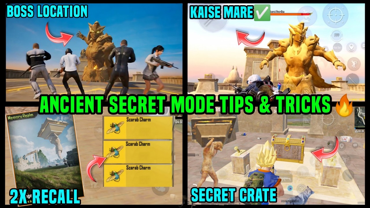 ANCIENT SECRET MODE BGMI TIPS AND TRICKS / BGMI ME PHARAOH KO KAISE HARAYE / PHARAOH FIGHT LOCATION