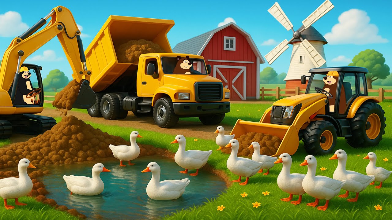 Farm Work Day 🚜🦆 | Duck Transport Breaks Loose & Rescue Tow | Real Farm Animation