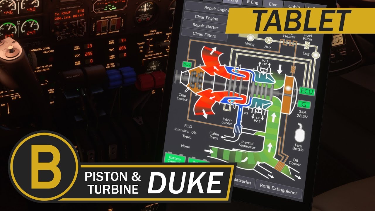 Black Square Dukes for MSFS - The Tablet Interface  -Just Flight
