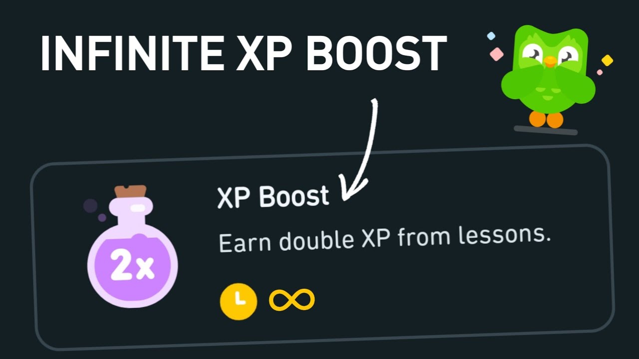 How to get INFINITE Double XP Boost in Duolingo (without referral or friend gift)