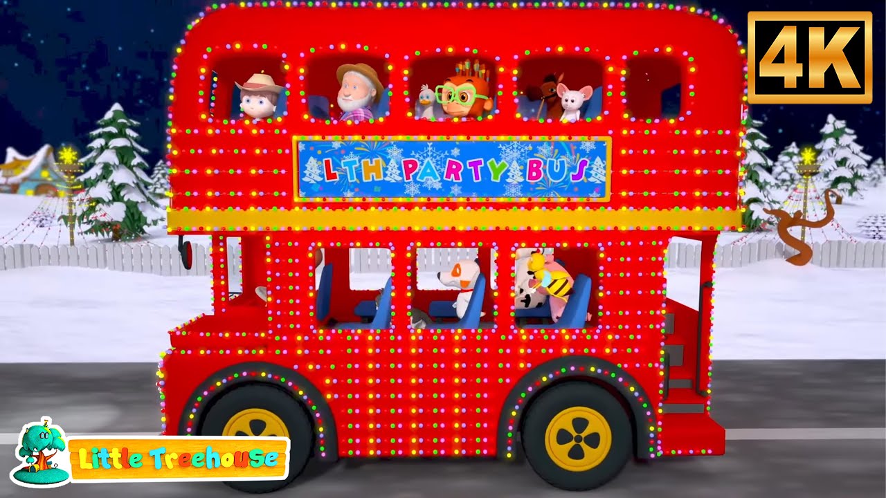 Christmas Wheels on the Bus | Holiday Songs for Kids | Xmas Nursery Rhymes