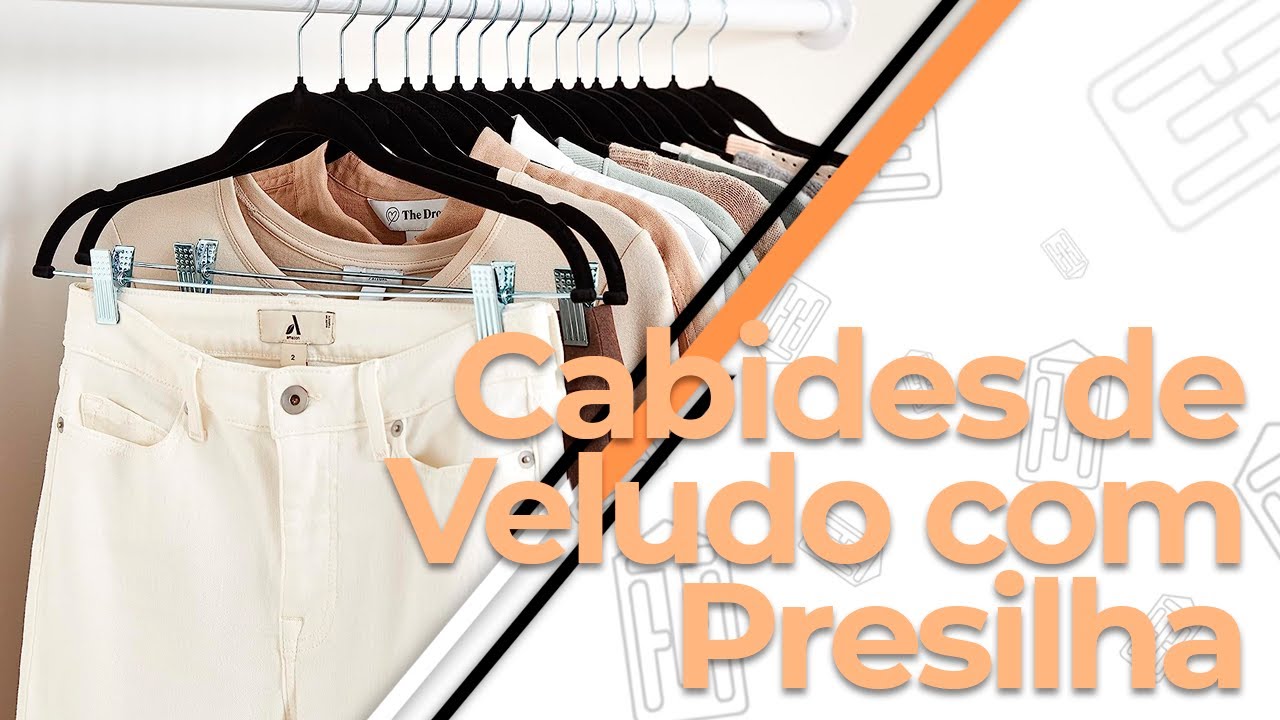 Cabide Aveludado com Presilhas para suas Cal&ccedil;as!