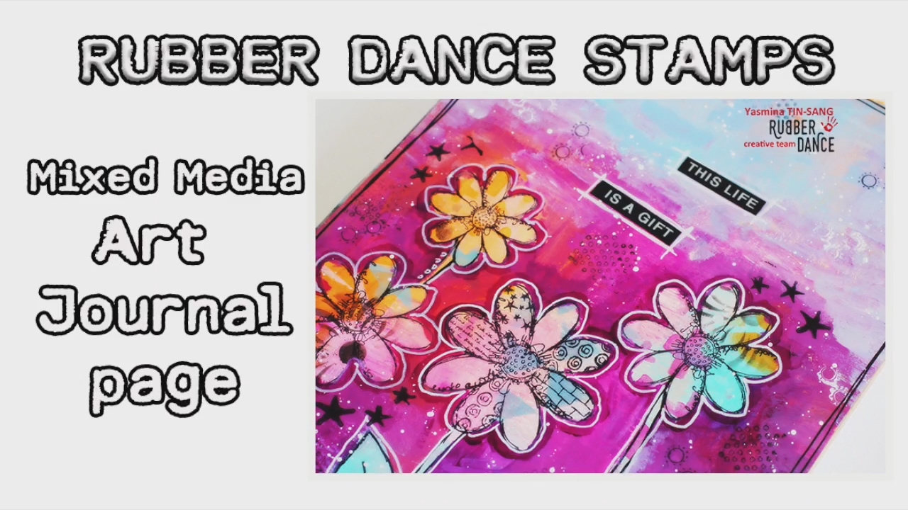 (112) Art Journal Page I DT RUBBER DANCE STAMPS