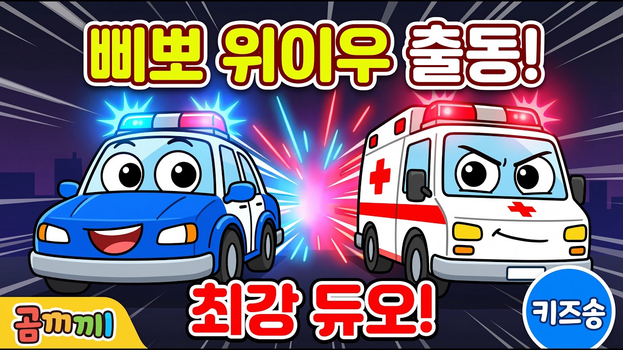 🚓🚑 삐뽀삐뽀 위이우위이우! 경찰차 구급차 출동! | 신나는 출동송 | 탈것송 | 어린이동요 | 키즈송 인기동요 #인기동요 #탈것동요