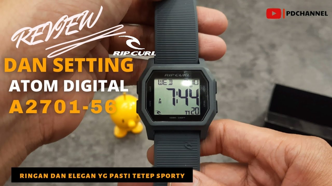 REVIEW DAN SETTING RIPCURL ATOM DIGITAL Steal Grey Silicon |A2701-530