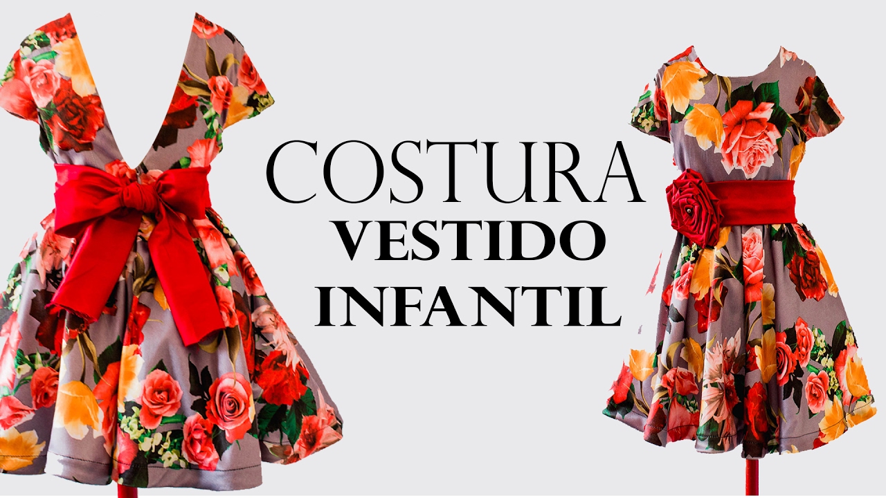 COSTURA- VESTIDO GODÊ  INFANTIL COM MANGA EMBUTIDA