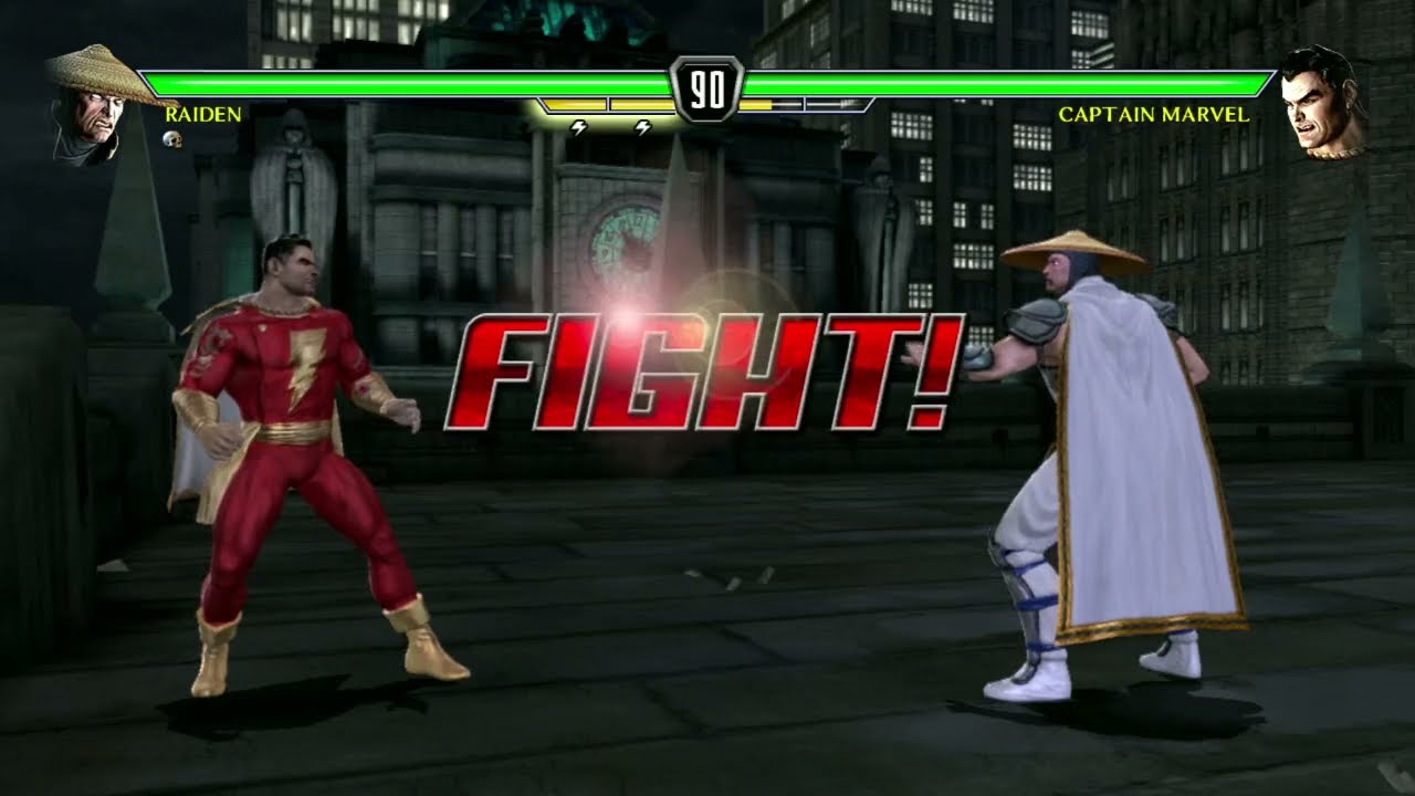 Mortal Kombat VS DC Universe- Raiden fights Captain Marvel