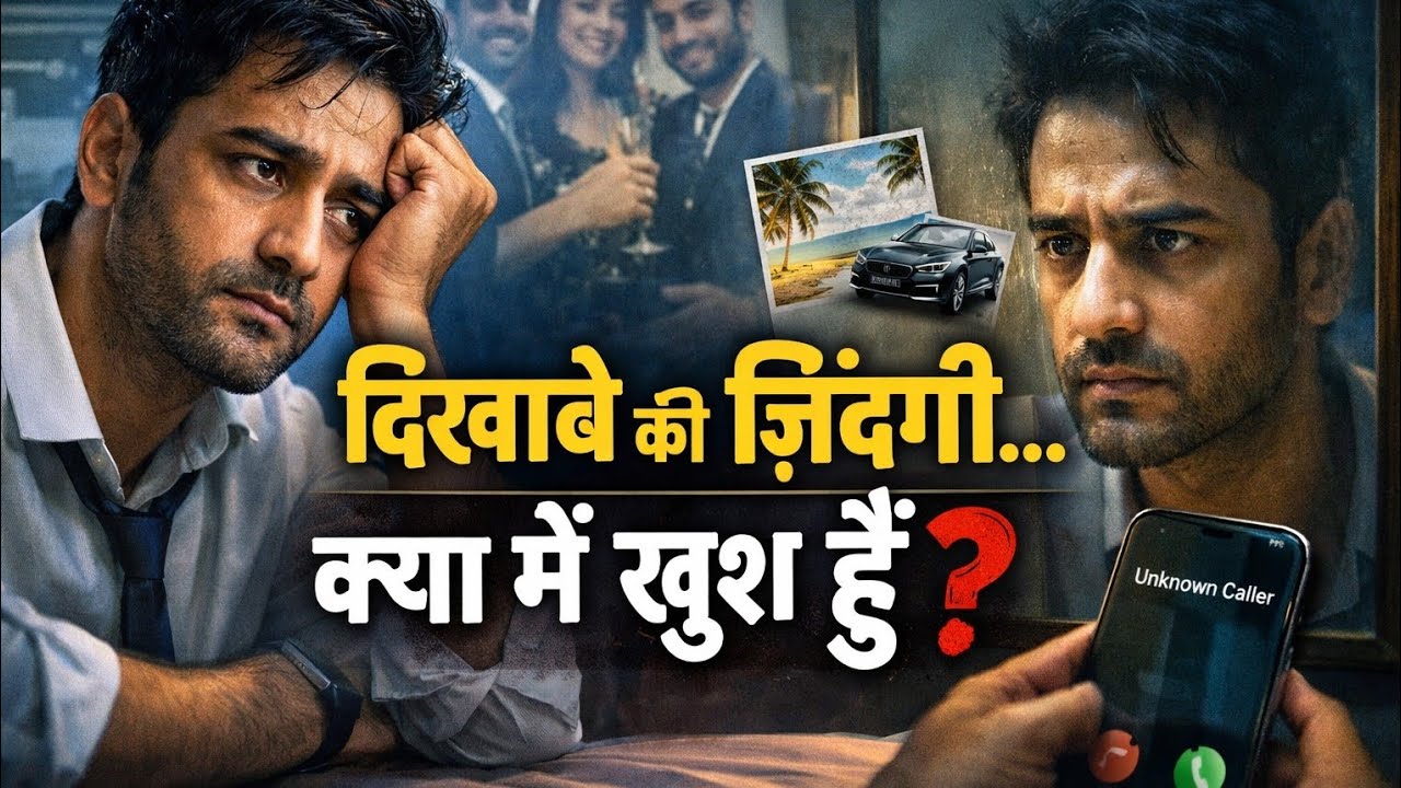 दिखावे की ज़िंदगी… क्या मैं सच में खुश हूँ? | Heart Touching Truth#motivation #hindimotivation 