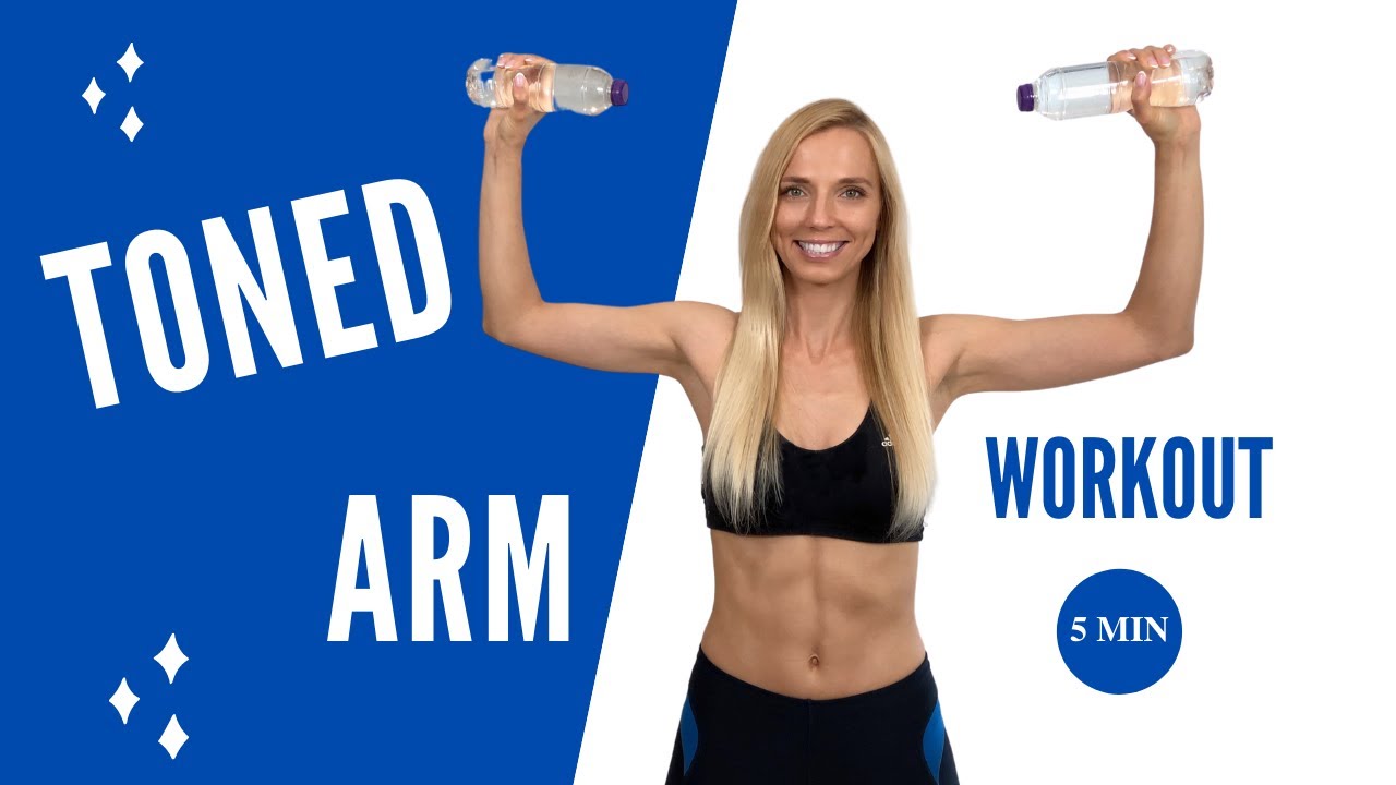 5 MIN TONED ARM WORKOUT | Arm Strengthening  Workout with Bottles | Upper Body Home Workout