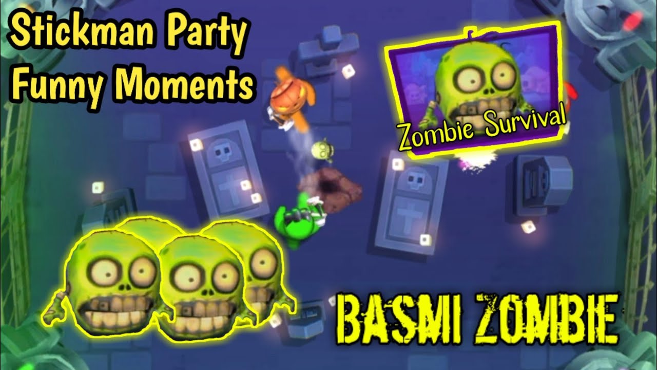 Basmi Zombie !!! Stickman party funny moments