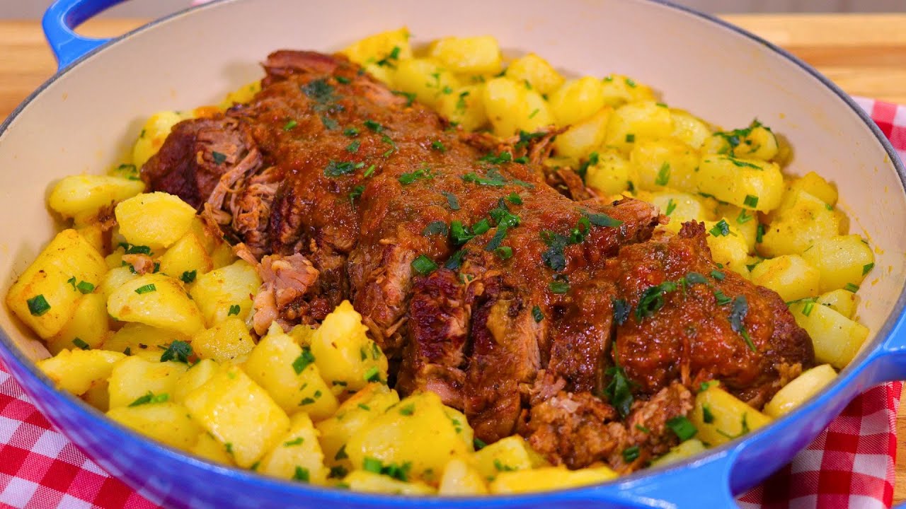 ALMOÇO DE DOMINGO DE DIA DOS PAIS | MAMINHA NA PRESSÃO SUCULENTA COM BATATAS DOURADAS NA MANTEIGA