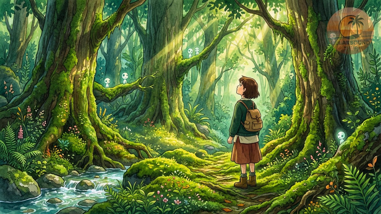 Ghibli Forest Lofi 🌲🎌 Peaceful Anime Beats in the Woods for Study & Relaxation (No ADS)