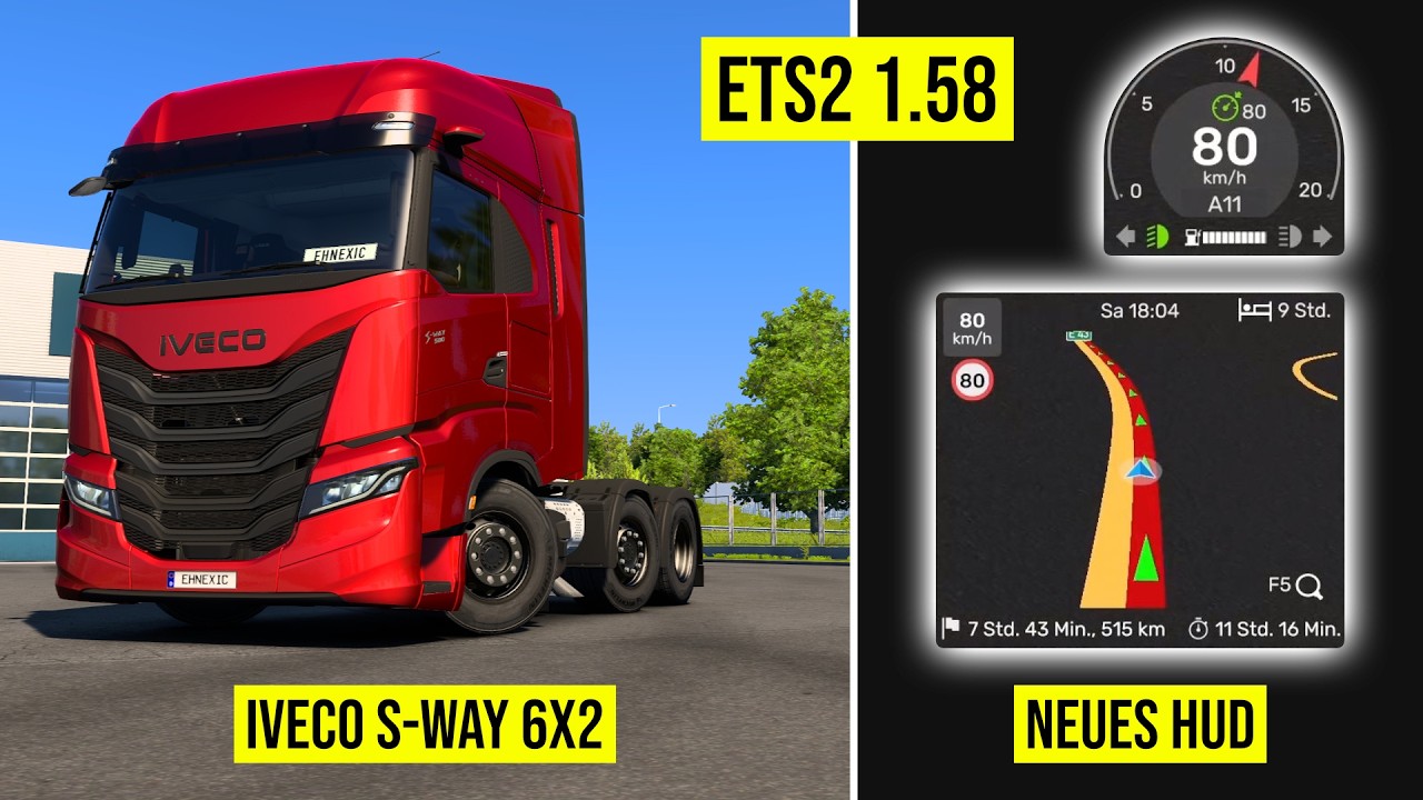 ETS2 1.58 - Neues HUD / Overlay anpassen + IVECO S-Way 6x2 | ETS2 1.58 Update - OPEN BETA