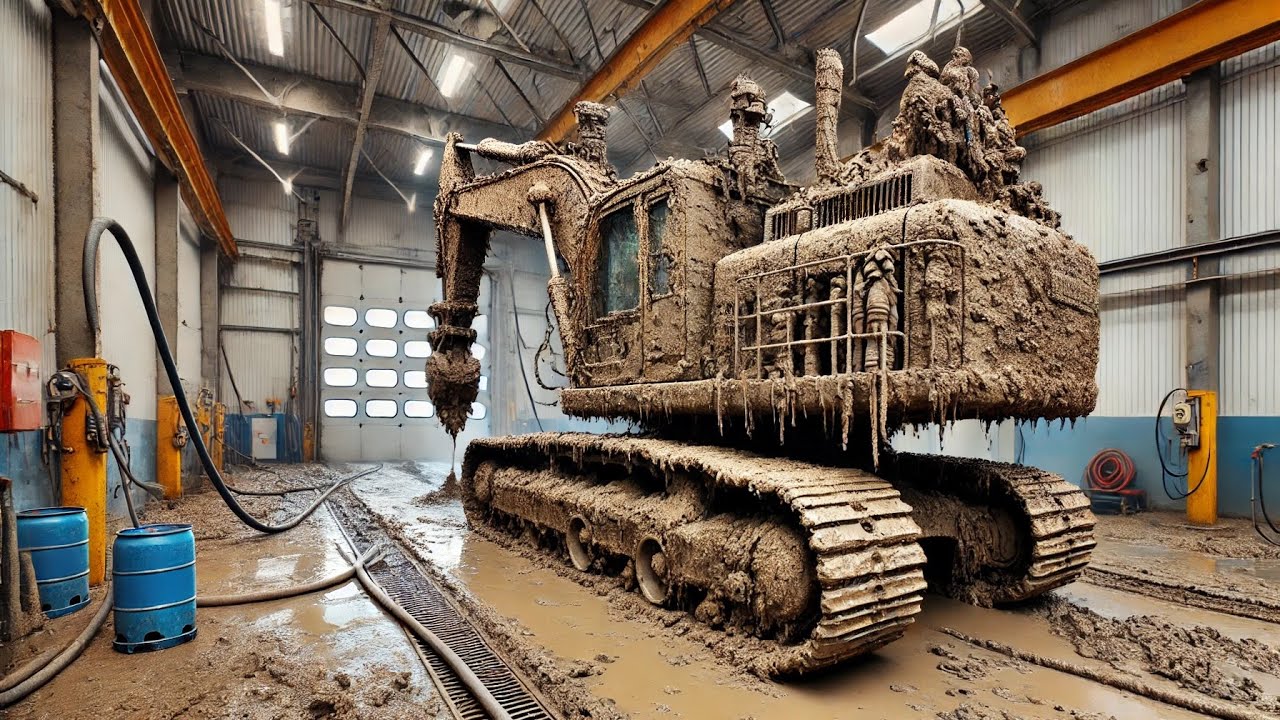 I Washed Rock Drill Excavators That Were Struggling To Move Due To Mud 💩 | Satisfying Cleaning