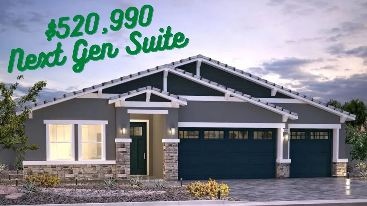 New Homes For Sale Northwest Las Vegas | Cascade Manor NextGen Suite $520,990 | 2,754sf 4Bd,3Ba,3Cr