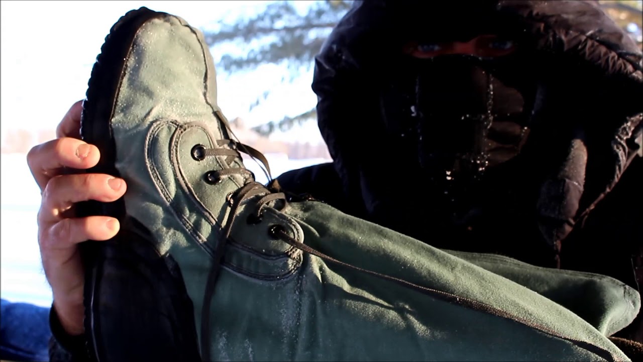Military surplus mukluks and mittens at -29F