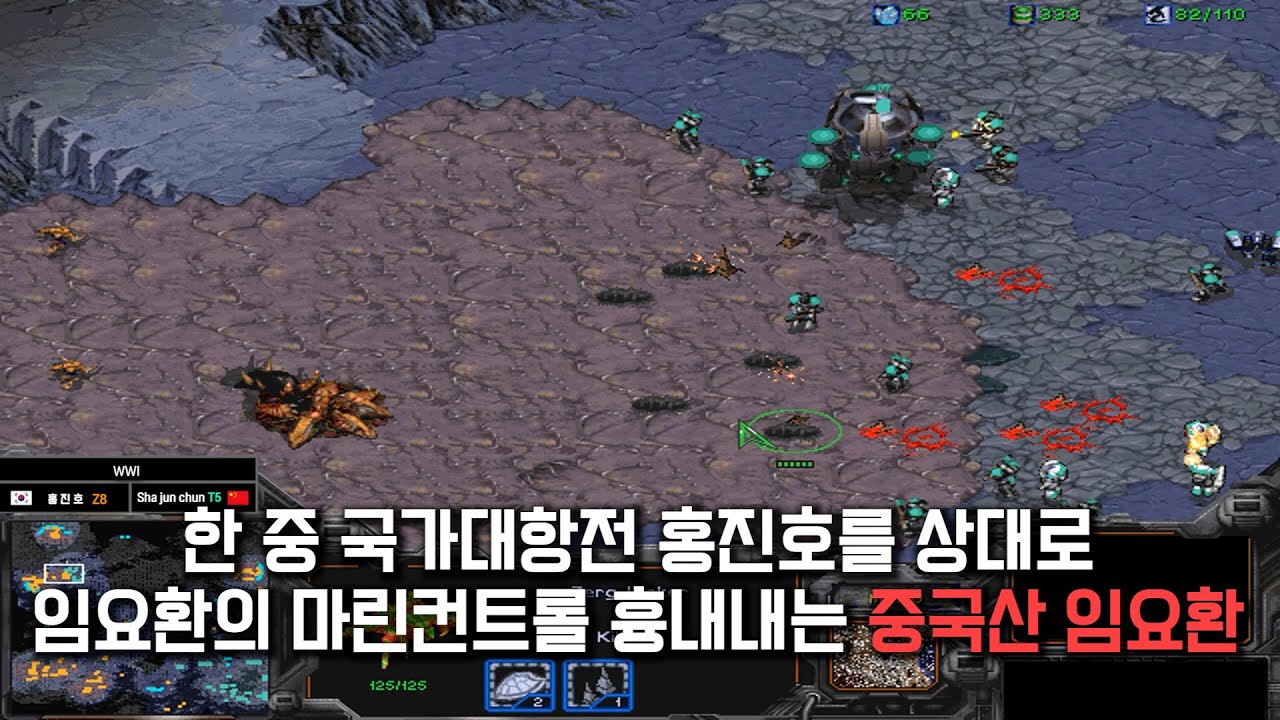 한 중 국가대항전 부종족으로 이기겠다는 중국선수 참교육하는 홍진호