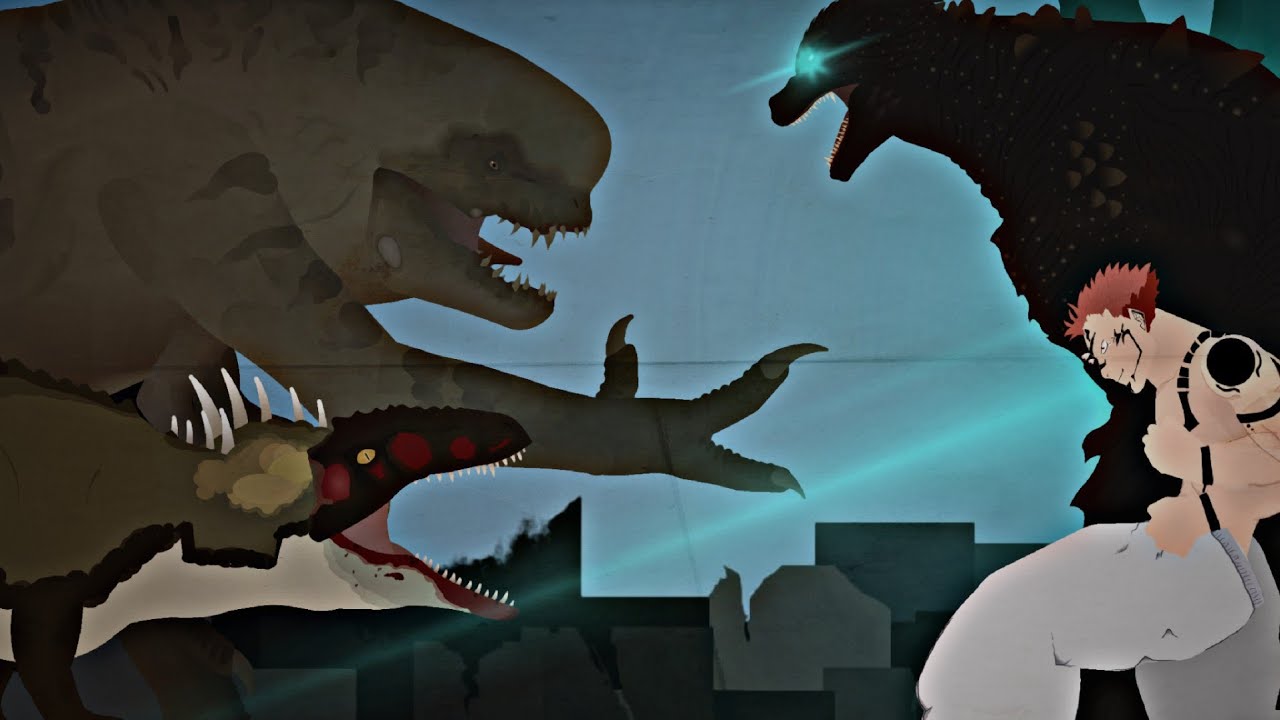 Sukuna vs Godzilla - fortnite hora zero - indominus rex vs dinossauros - animações de 2025 copilado