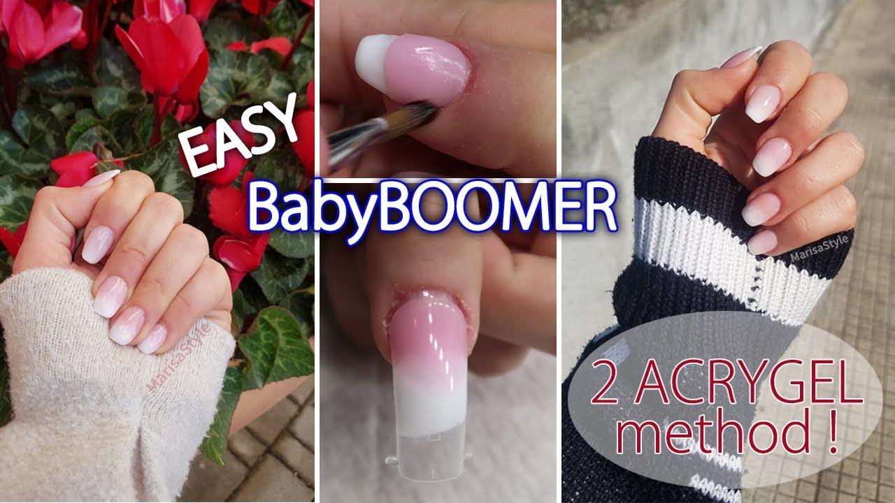 ACRYGEL 🌸 BABY Boomer FACILE 2 METODI con e senza dual form / tips !!! La femme professionnel