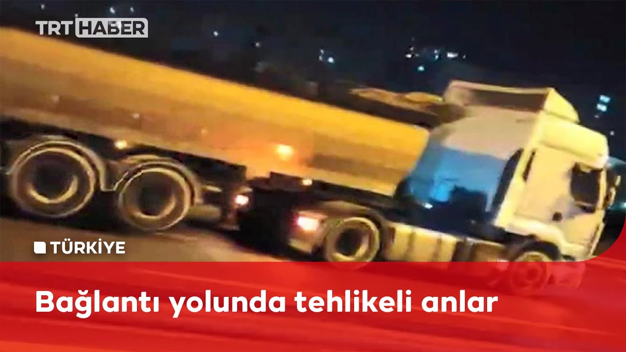 Ters yönde tam gaz giden hafriyat kamyonu kamerada