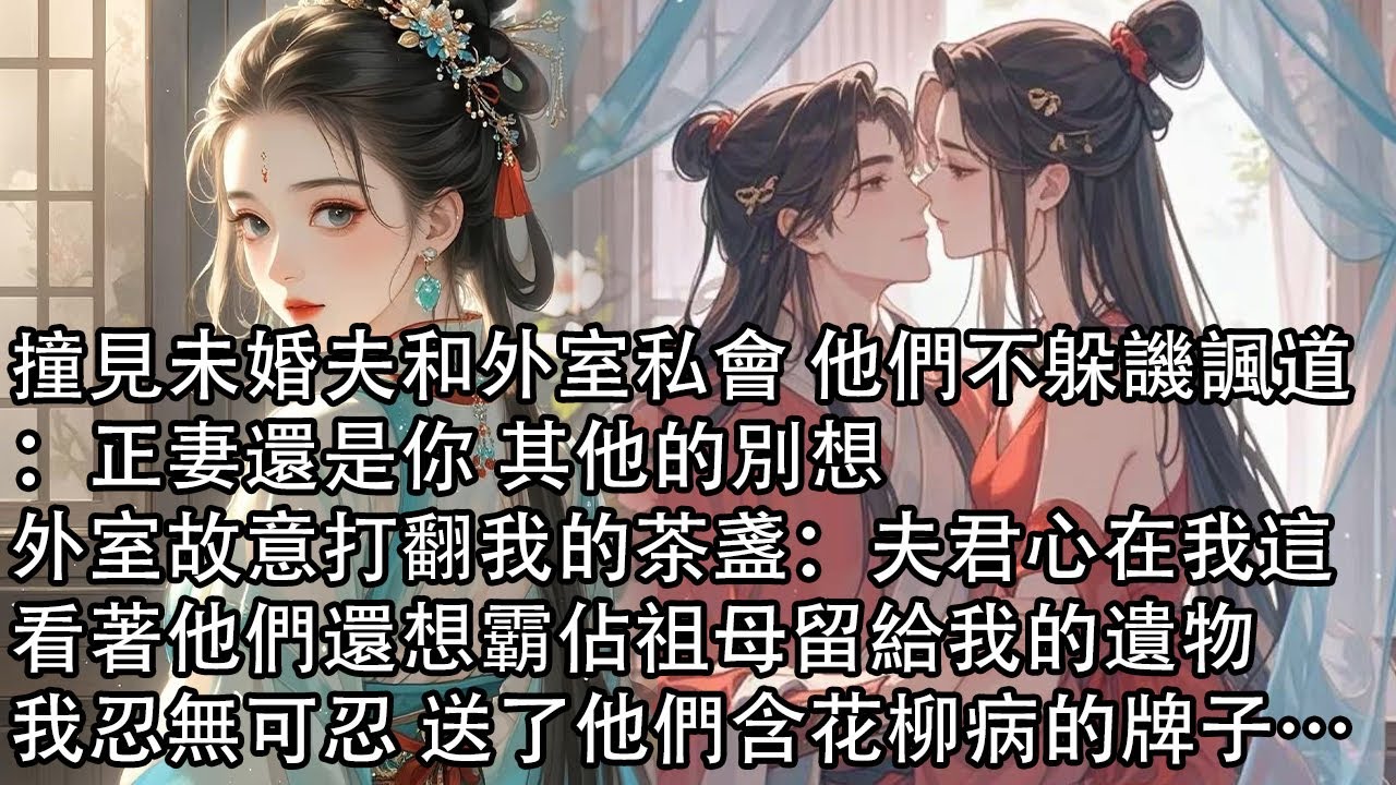 【一口氣看完】撞見未婚夫和外室私會 他們不躲譏諷道：正妻還是你 其他的別想，外室故意打翻我的茶盞：夫君心在我這，看著他們還想霸佔祖母留給我的遺物，我忍無可忍 送了他們含花柳病的牌子…
