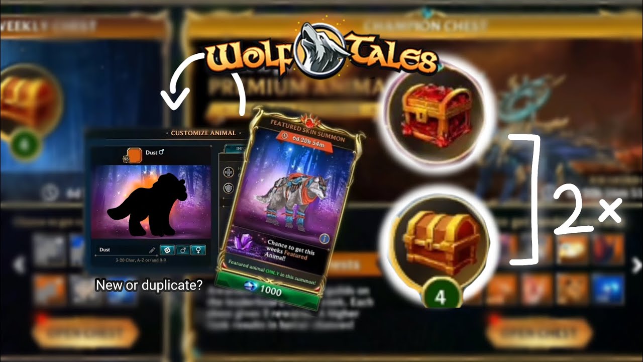 Wolf Tales ||• 2x Guild Chest and featured skin summon, luck or not? #15