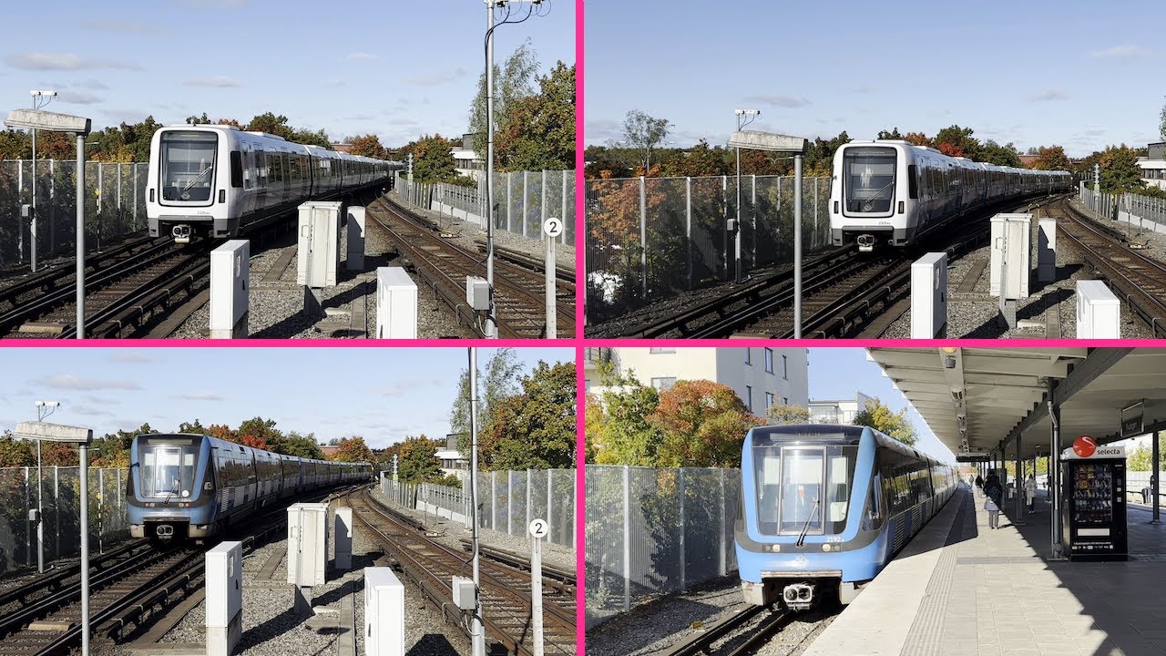 Tunnelbanetåg vid Fruängen