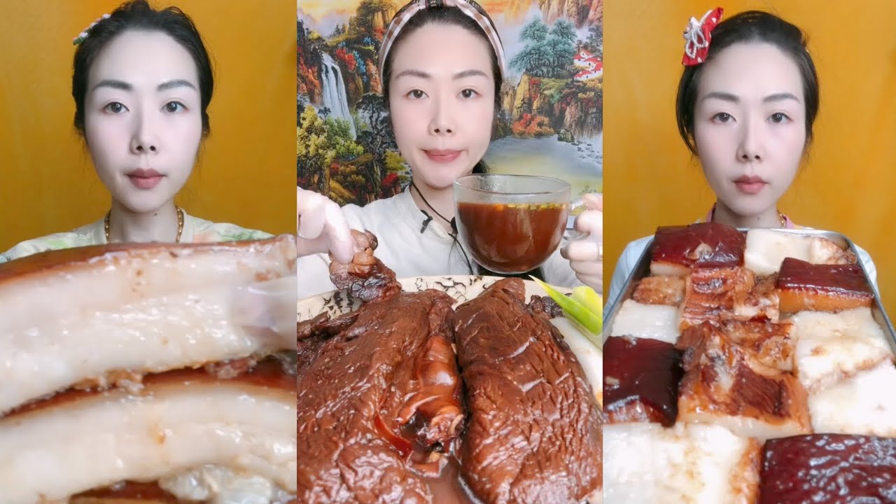Eating Lamb Intestine, Spicy Pork Belly, Braised Pork Belly Is Delicious 😋