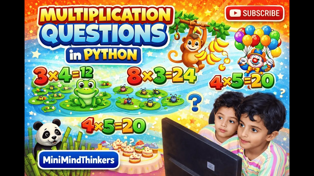 How to Learn Multiplication in Python for Kids | Fun & Easy Math Coding | Fatima and Ayesha