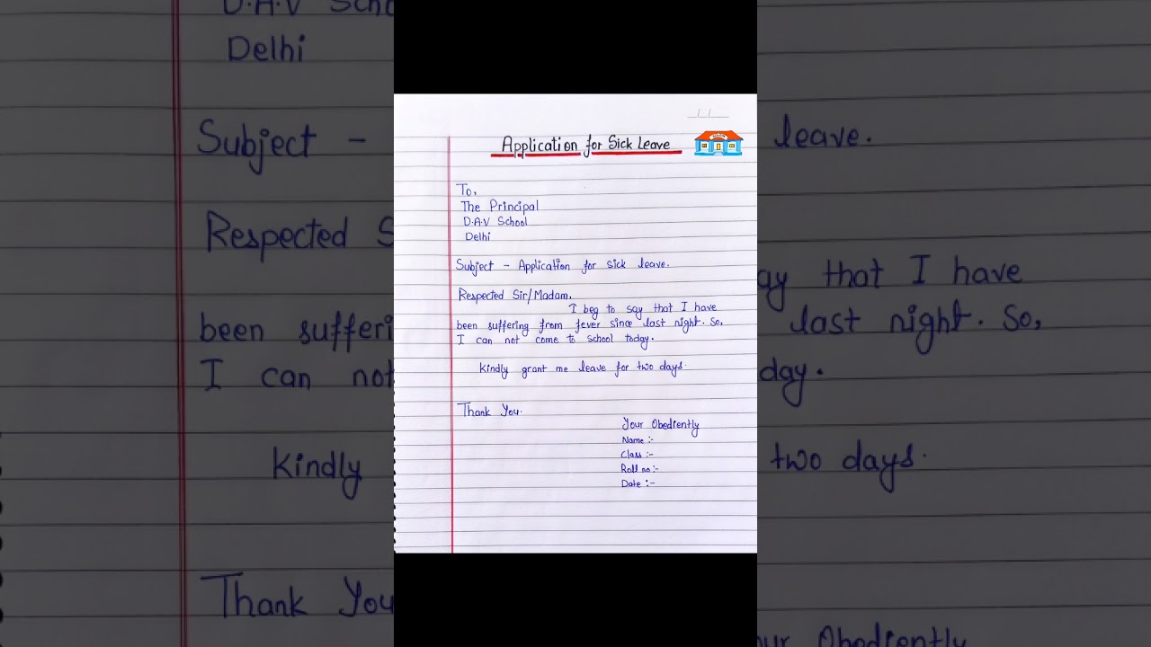Application For Fever/Application On Sick Leave/Sick Leave Application/2 Days Application/Applicatio