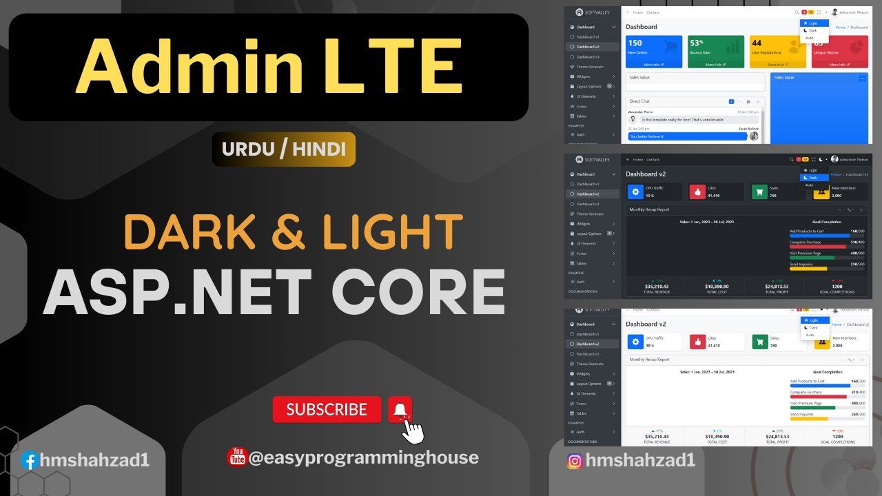 How to Integrate Admin LTE Theme / Template / Admin Dashboard in ASP.NET Core 9 in Hindi ✅🔥