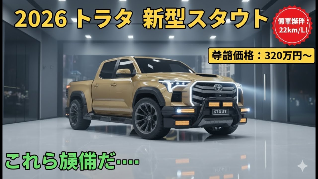ピックアップトラックの時代は終わった」と言われた…しかし2026年型トヨタ・スタウトが世界を震撼させた😱｜燃費22km/L！