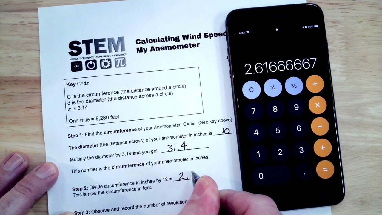 How to calculate wind speed using your Anemometer