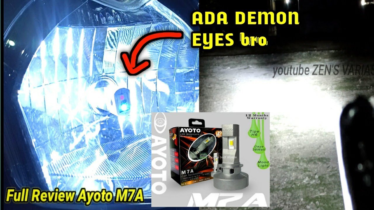 LAMPU LED AYOTO M7A AC DC MOTOR MATIC DAN BEBEK‼️ADA SENJA DEMON EYES