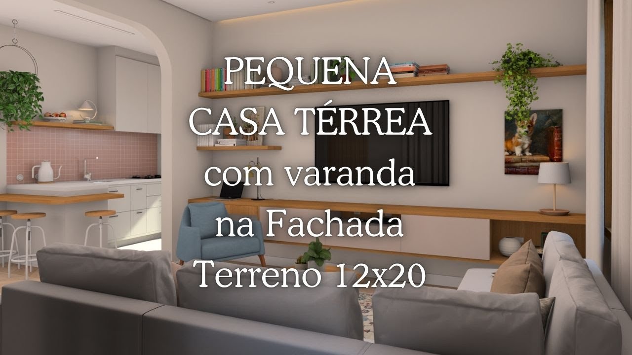Casa Térrea com varanda na Fachada Terreno 12x20
