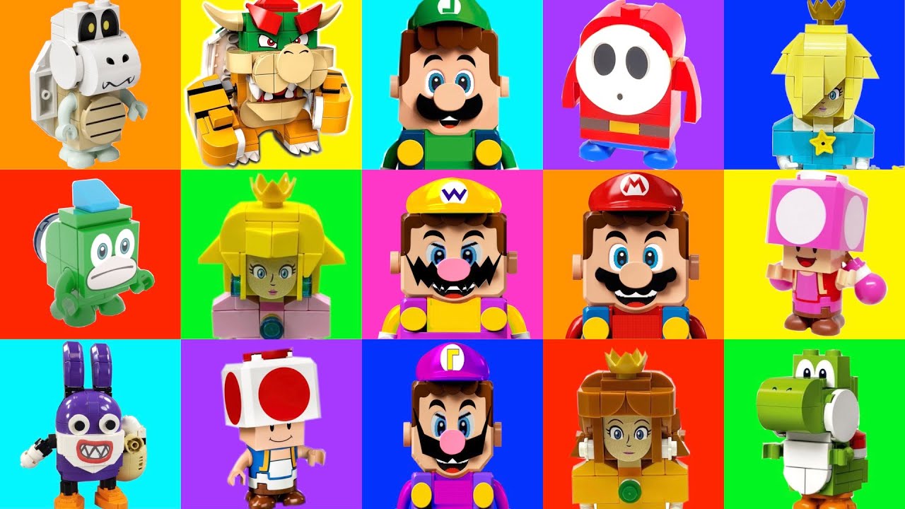 All Mario Party 10 characters - Lego Super Mario & Luigi vs Original