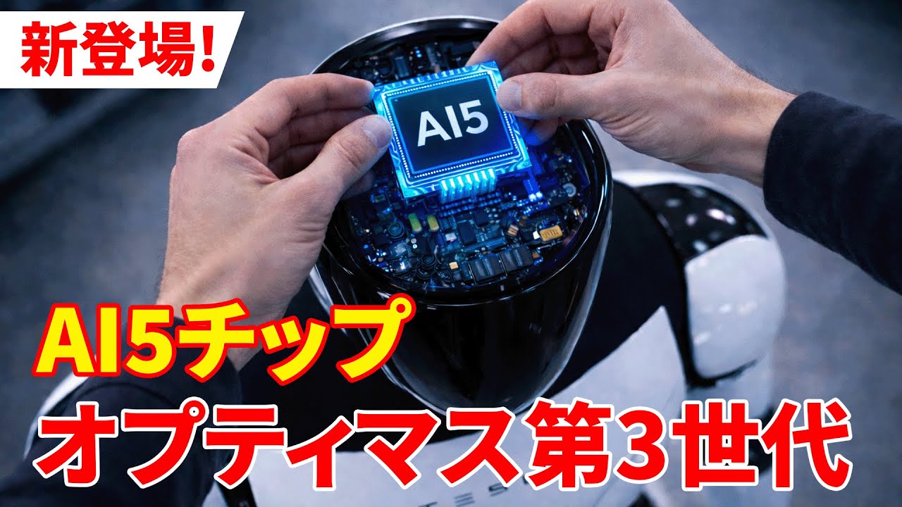 イーロン・マスク、テスラロボット「オプティマス第3世代」に搭載される新型AI5チップを発表